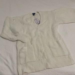 Fuzzy, Soft Cardigan, Grandpa Sweater, Medium M